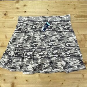 Simply Southern Skort Gray Camo Print‎ Athletic Ruffle Hem Skirt Shorts S